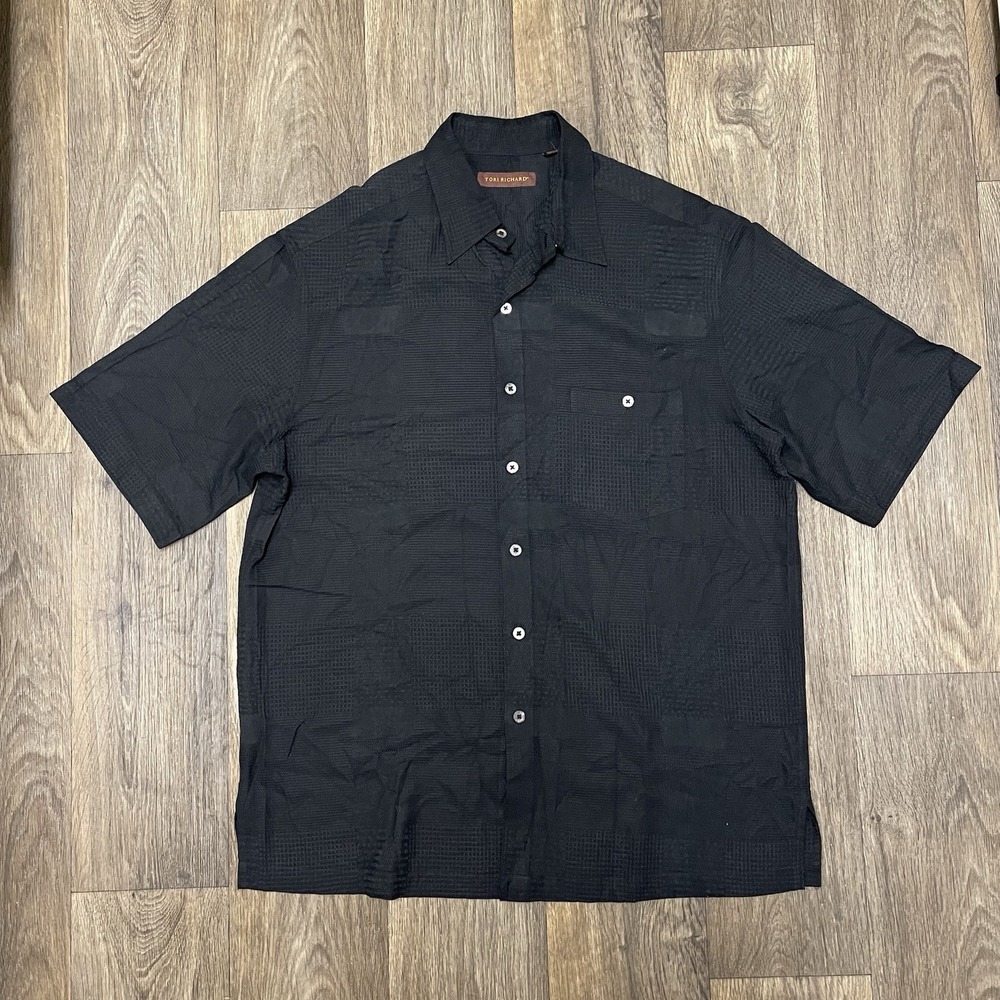 Tori Richard XL button Down Black Shirt